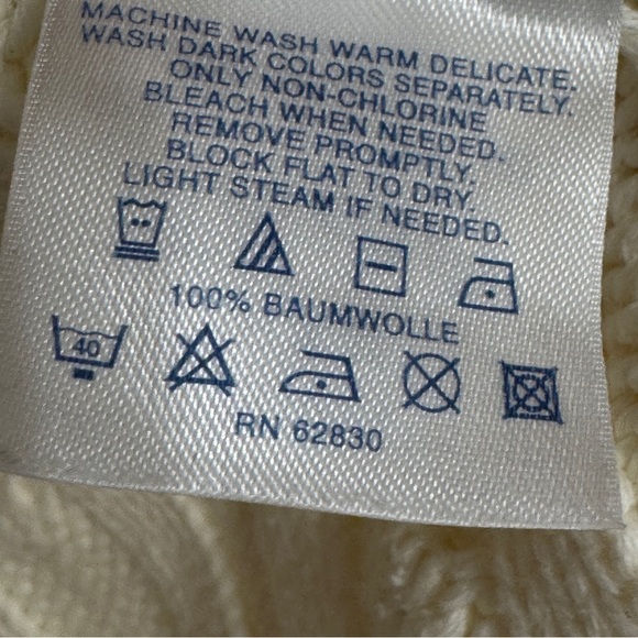 Lands End Corded Ivory Turtleneck Sweater Size M - Picture 5 of 6